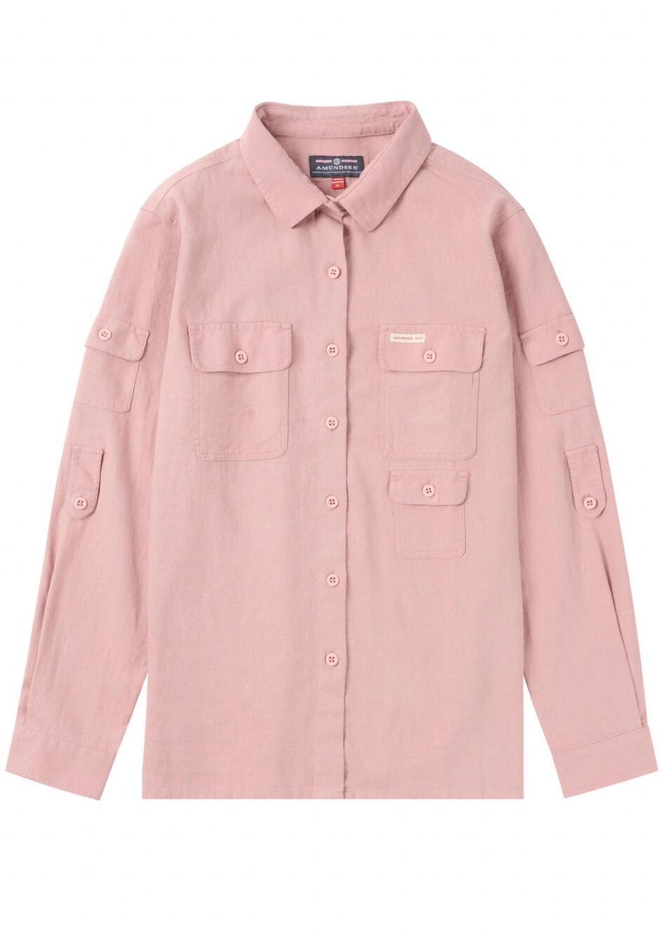 NEW AMUNDSEN women's linen button down shirt in faded peony pink